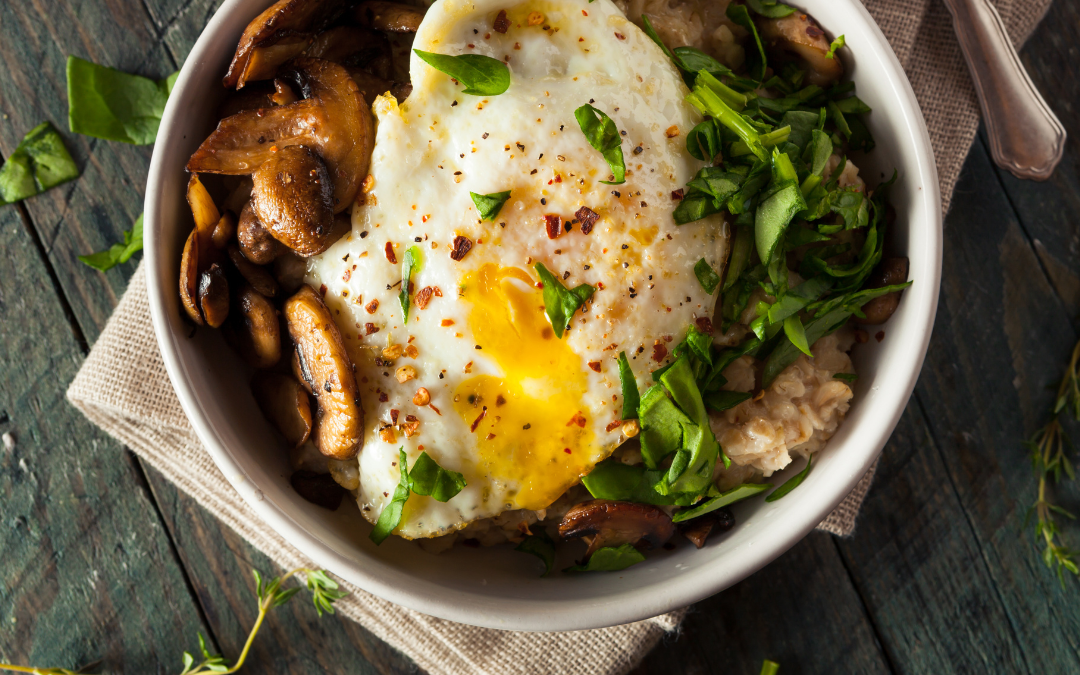 Asian-Inspired Savory Oats with Mushroom and Egg